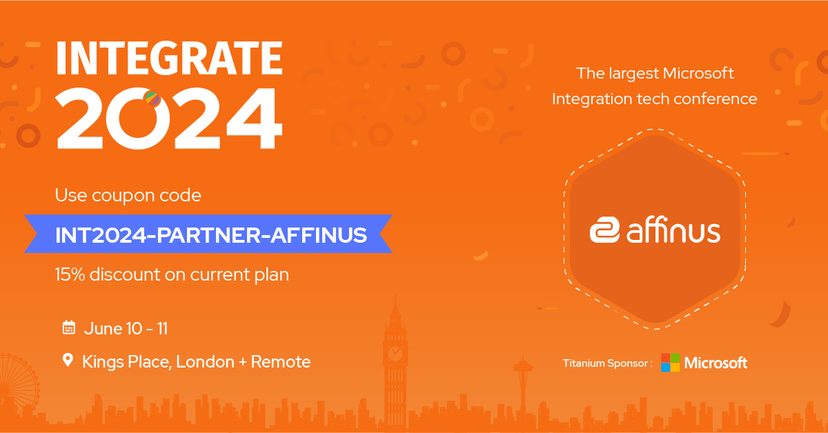Affinus are Gold Sponsors of Integrate 2024